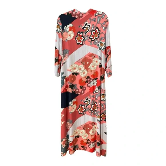 NATORI Multicolor Floral Caftan, size Small, swim coverup pjs loungewear cruise - Picture 6 of 11
